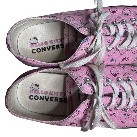 Hello Kitty X Converse Sanrio Pink Lace Up Sneakers Unisex Pink White M10/W12 - Picture 3 of 10